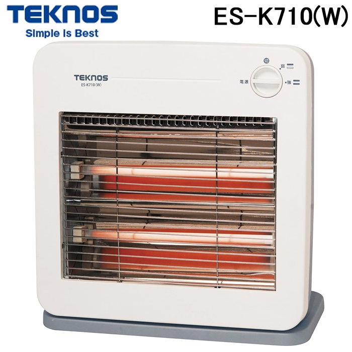 千住 ES-K710(W) テクノス ES-K710-W 電気ストーブ 薄型デザイン 温度2段階切替式