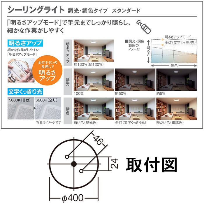パナソニック LSEB1195K LEDシーリングライト リモコン付 調光 調色