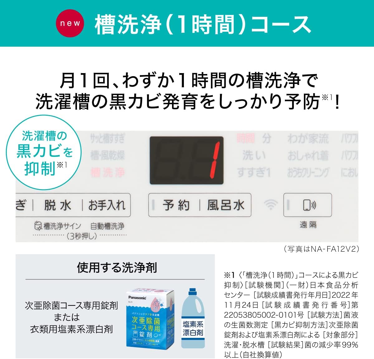 パナソニック NA-FA8H2-N 全自動洗濯機 洗濯・脱水容量8kg シャンパン