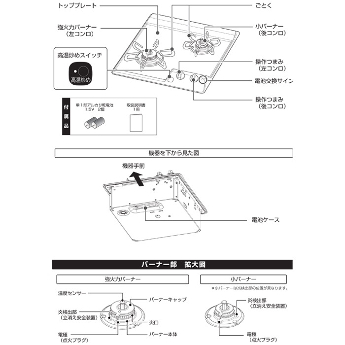 パロマ PD-202B-13A ビルトインガスコンロ 2口 45cm コンパクト 