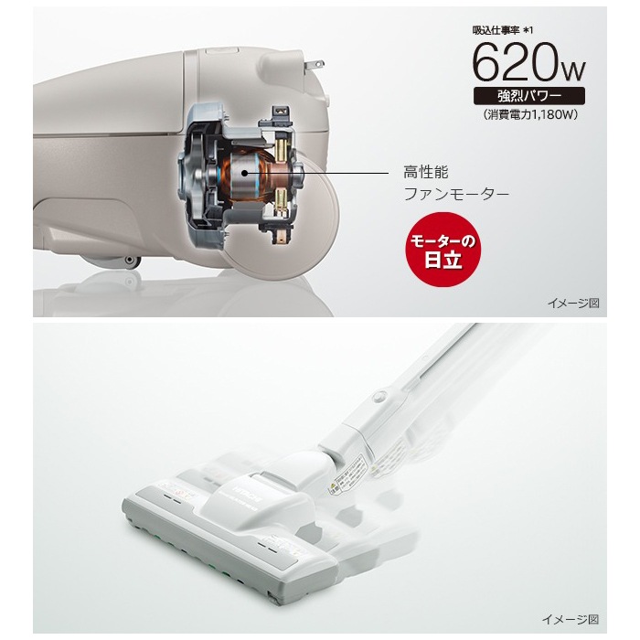日立 CV-KP90M(C) ベージュ かるパック 紙パック式掃除機 1度使用】日立