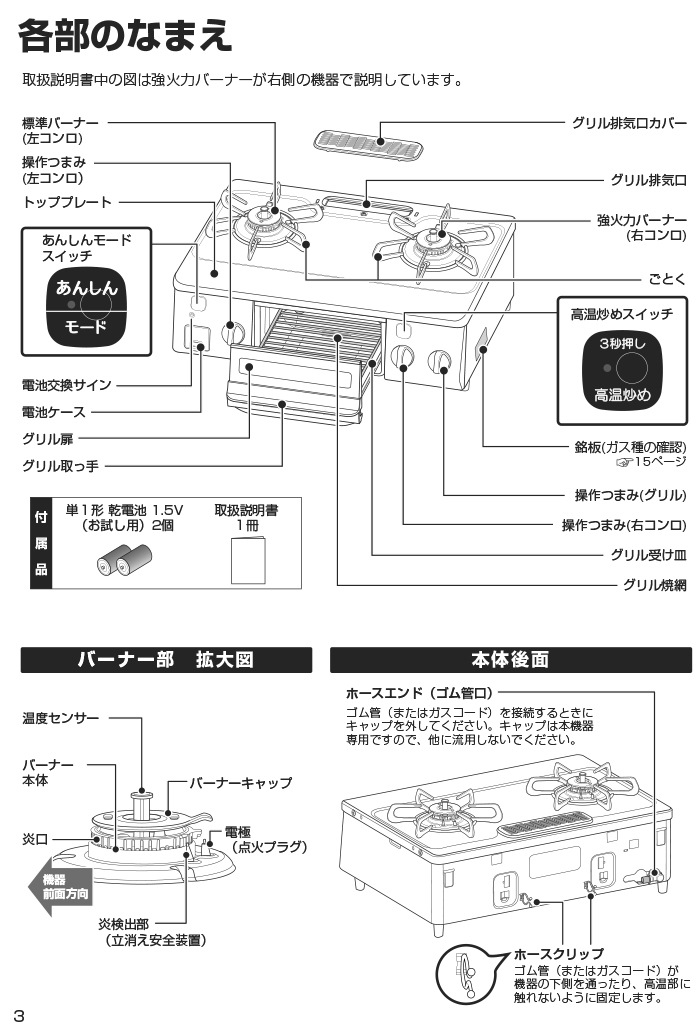 【美品　24年製　グリル未使用】パロマ製　ガステーブルコンロ「PA-S76B-R」 0000346832000.jpg