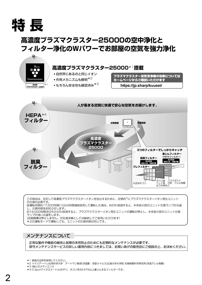 SHARP FU-MK500-W 空気清浄機 プラズマクラスター 壁掛け SHARP（シャープ） プラズマクラスター 空気清浄機 FU-MK500-W 壁掛け