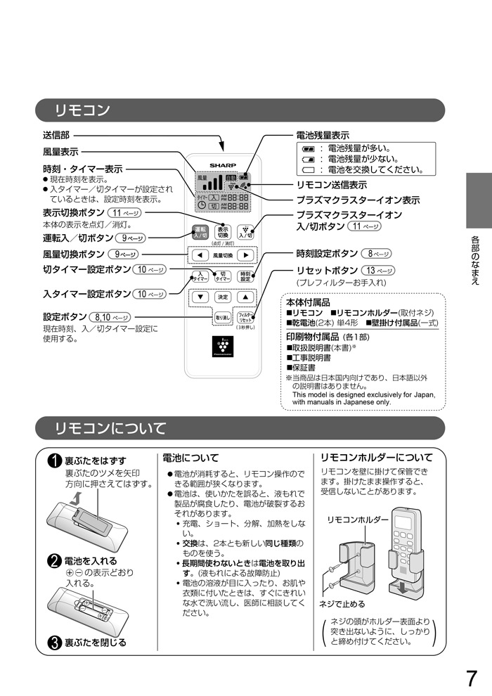 シャープ FU-MK500-W 壁掛け 棚置き兼用型プラズマクラスター空気清浄