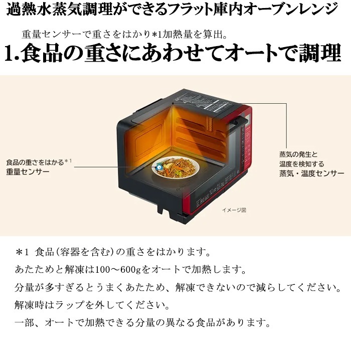 日立 MRO-S7A(R) スチームオーブンレンジ ヘルシーシェフ レッド 容量