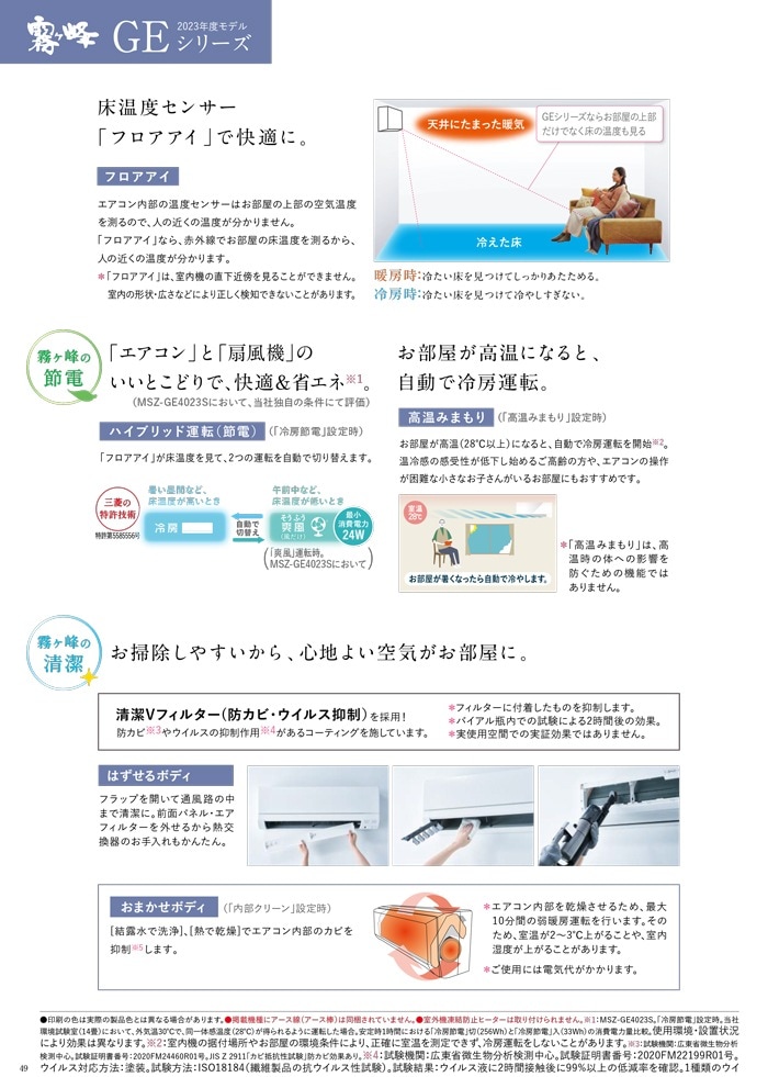 三菱電機 MSZ-GE5623S-W ルームエアコン 霧ヶ峰 GEシリーズ 冷暖房とも