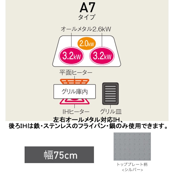 パナソニック Panasonic KZ-AN77S IHクッキングヒーター ビルトイン 幅 