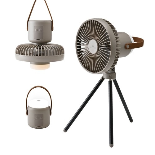 [新品]アレジア キャンプ扇風機 アウトドア扇風機 10000mAh 充電式 スマホ充電  LEDライト付 三脚タイプ 吊り下げ キャンプ アウトドア 卓上