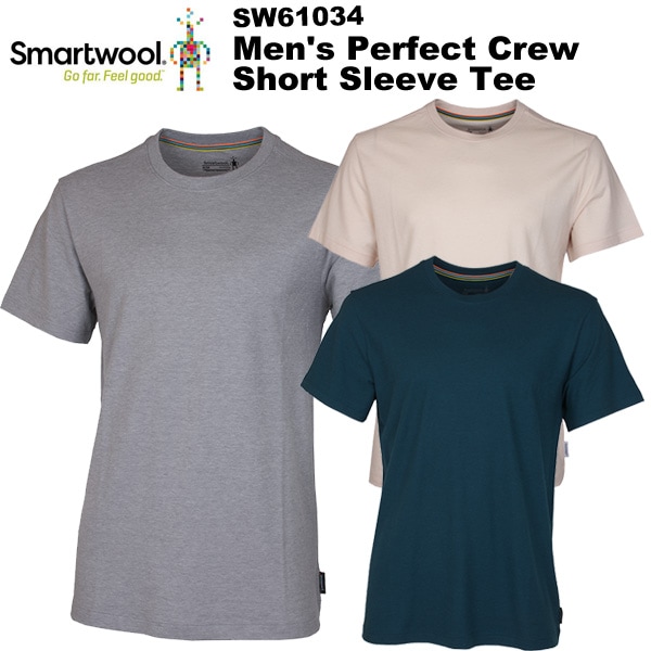(取寄) スマートウール パーフェクト クルー T-シャツ - メリノ ウール, ショート スリーブ SmartWool Perfect Crew T-Shirt - Merino Wool, Short Sleeve Twilight Blue smartwool(スマートウール） メンズ パーフェクトクルー ショート