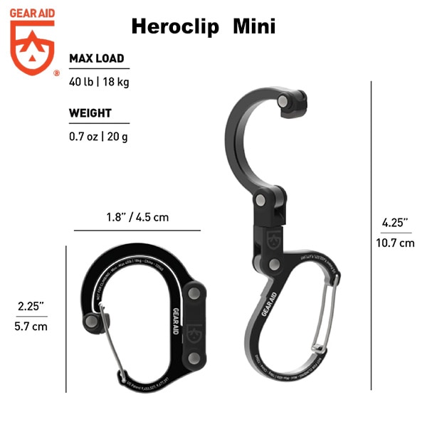 アクセサリー HERO GEAR AID（ギアエイド） ゆうパケット2個迄 GEAR AID HEROCLIP MINI