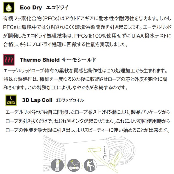 EDELRID(�����ǥ��å�)  ��������饤�ȥ����ɥ饤50m ER71341.050