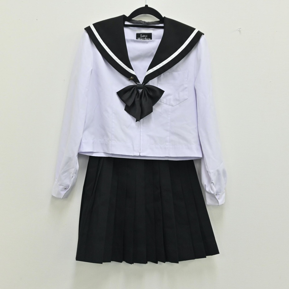 【中古】岐阜県 中津川商業高等学校 女子制服 2点(セーラー服・スカート)sf001292 メイン画像