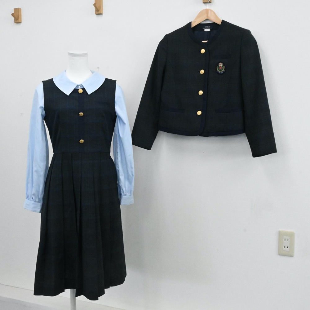 【中古】熊本県 熊本国府高等学校 女子制服 3点(ブレザー・シャツ・ジャンパースカート)sf006313 メイン画像