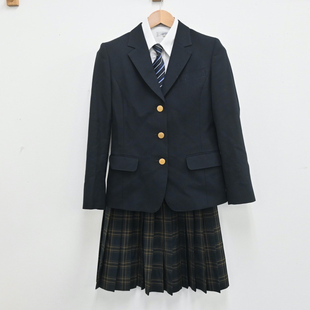 【中古】岡山県 玉野高等学校 女子制服 7点(ブレザー・シャツ・ニット・スカート)sf009750 メイン画像
