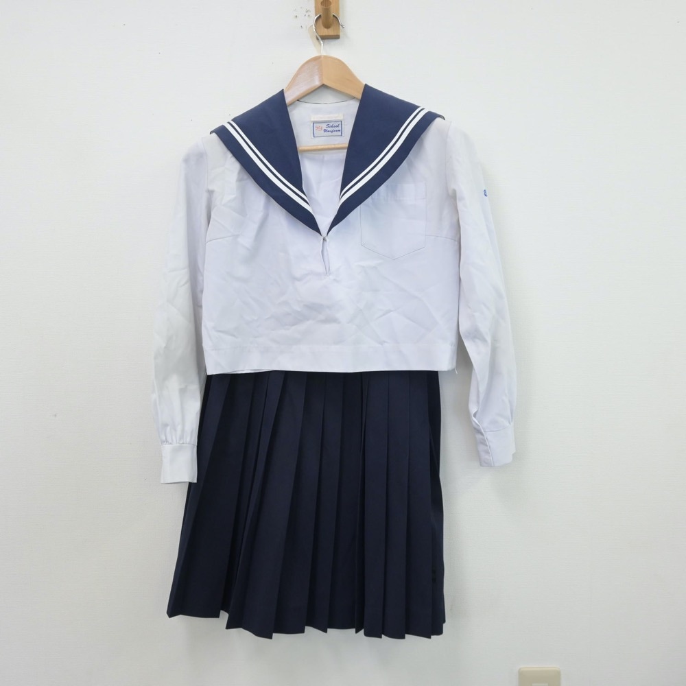 【中古】愛知県 豊田西高等学校 女子制服 3点(セーラー服・スカート)sf013407 メイン画像