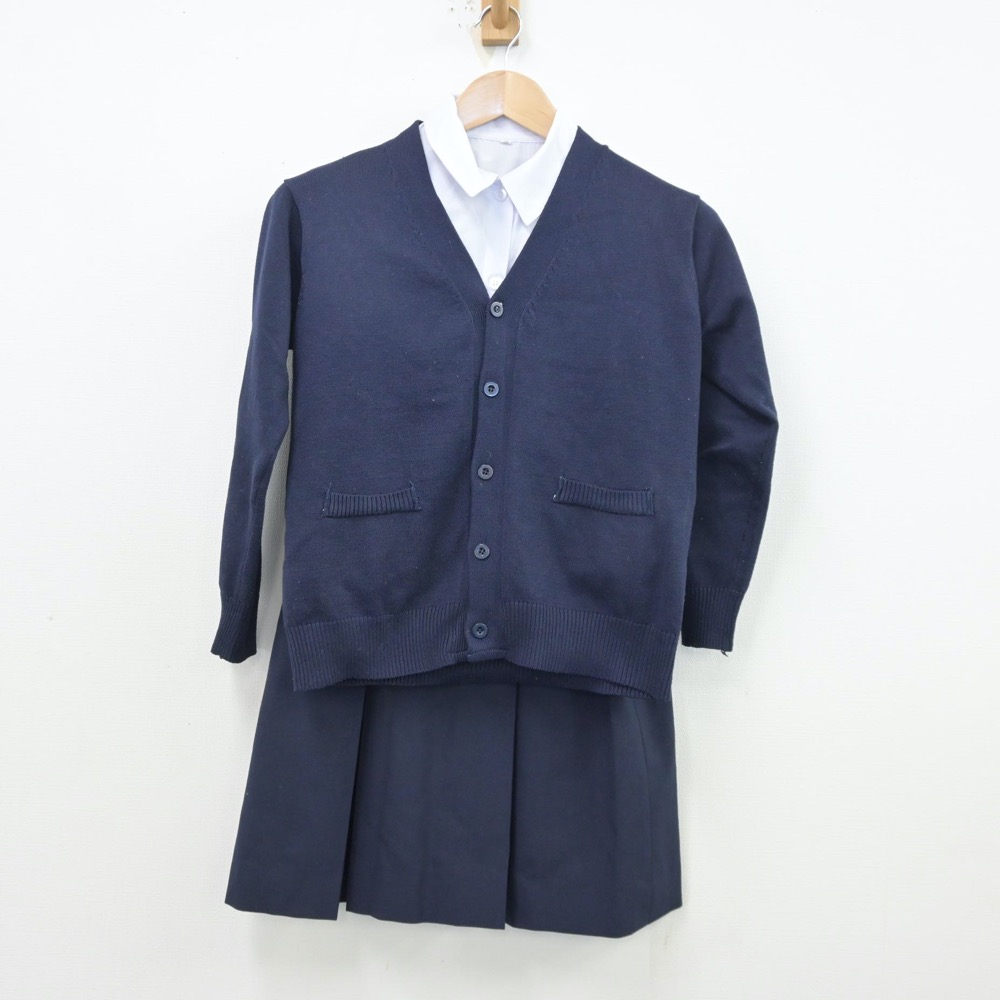 【中古】岐阜県 中津高等学校 女子制服 3点(シャツ・ニット・スカート)sf013431 メイン画像