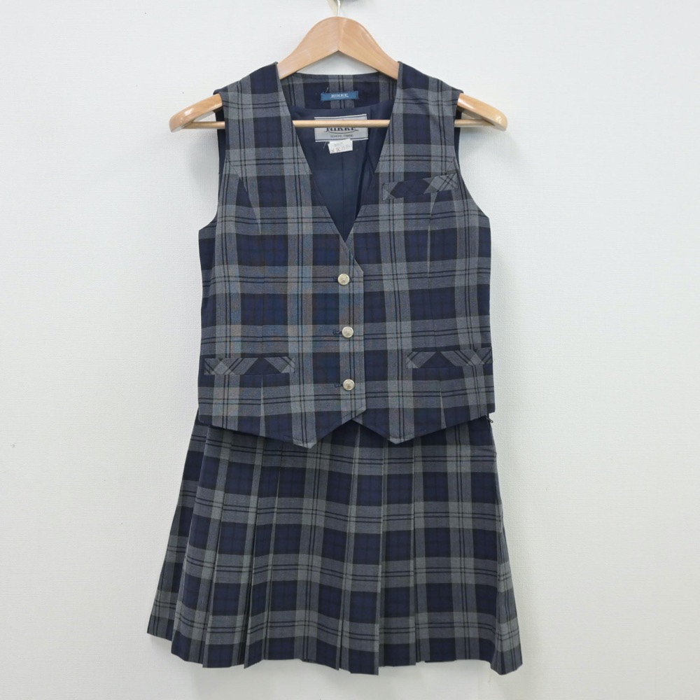 【中古】大阪府 近畿大学附属高等学校 女子制服 2点(ベスト・スカート)sf013446 メイン画像