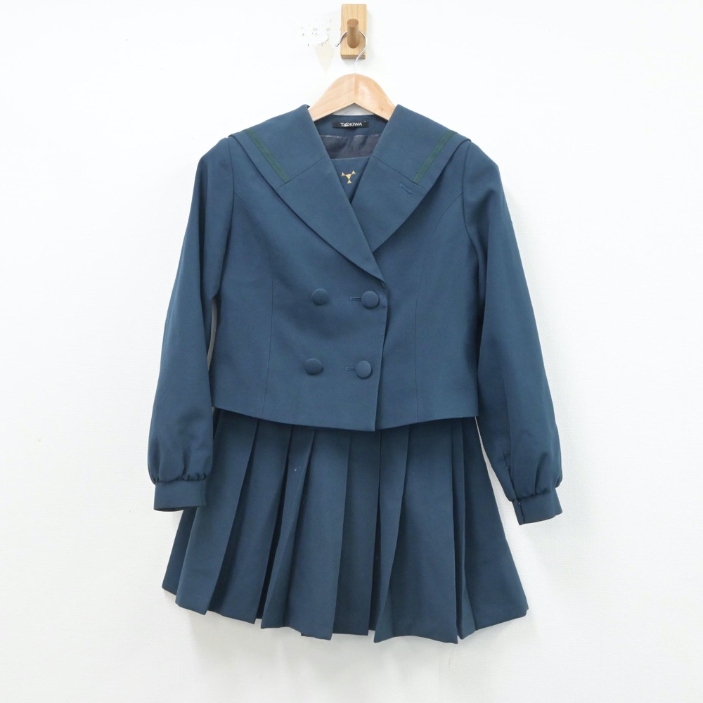 【中古】大分県 鶴崎工業高等学校 女子制服 2点(セーラー服・スカート)sf016148 メイン画像