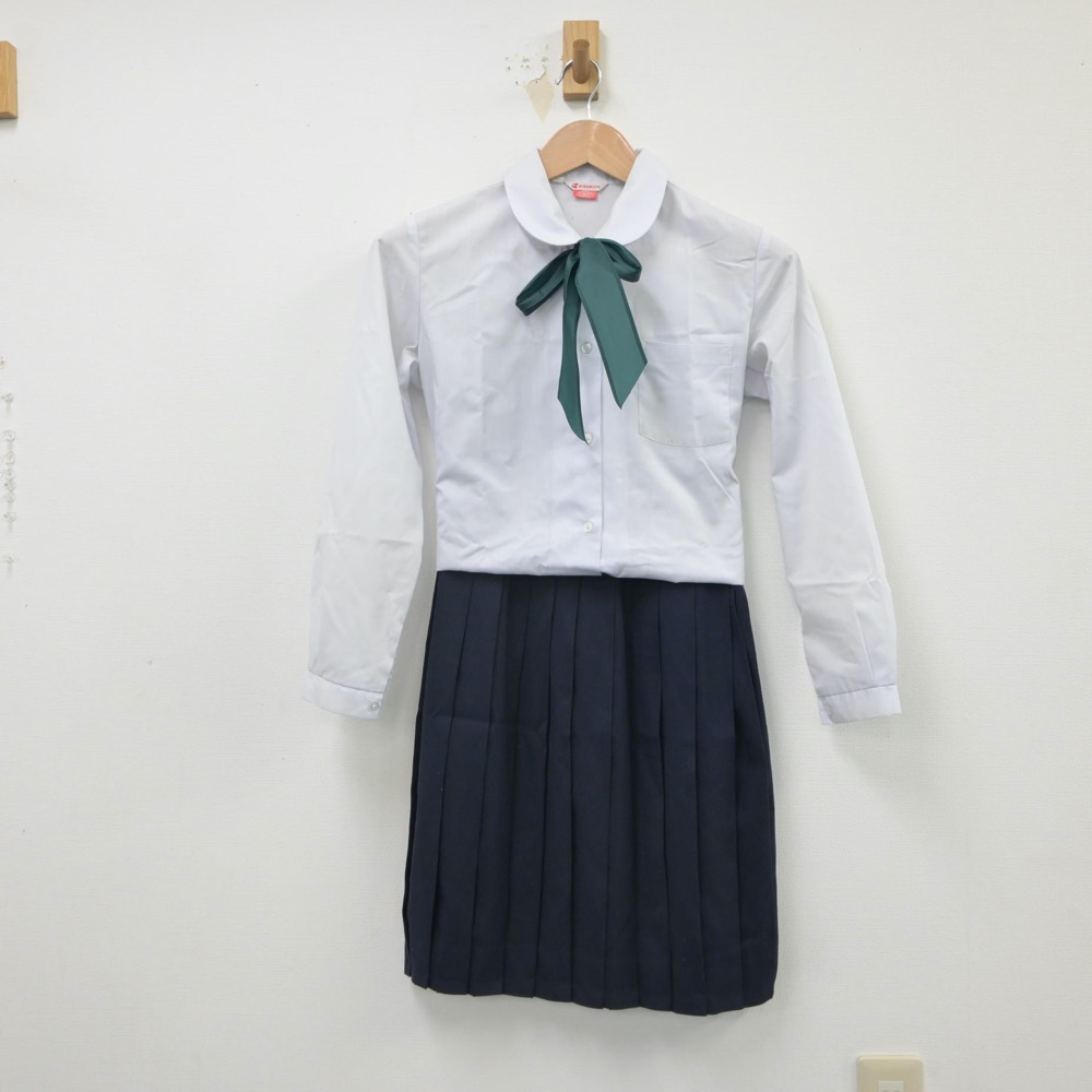 【中古】岡山県 宇野中学校 女子制服 3点(シャツ・スカート)sf016319 メイン画像