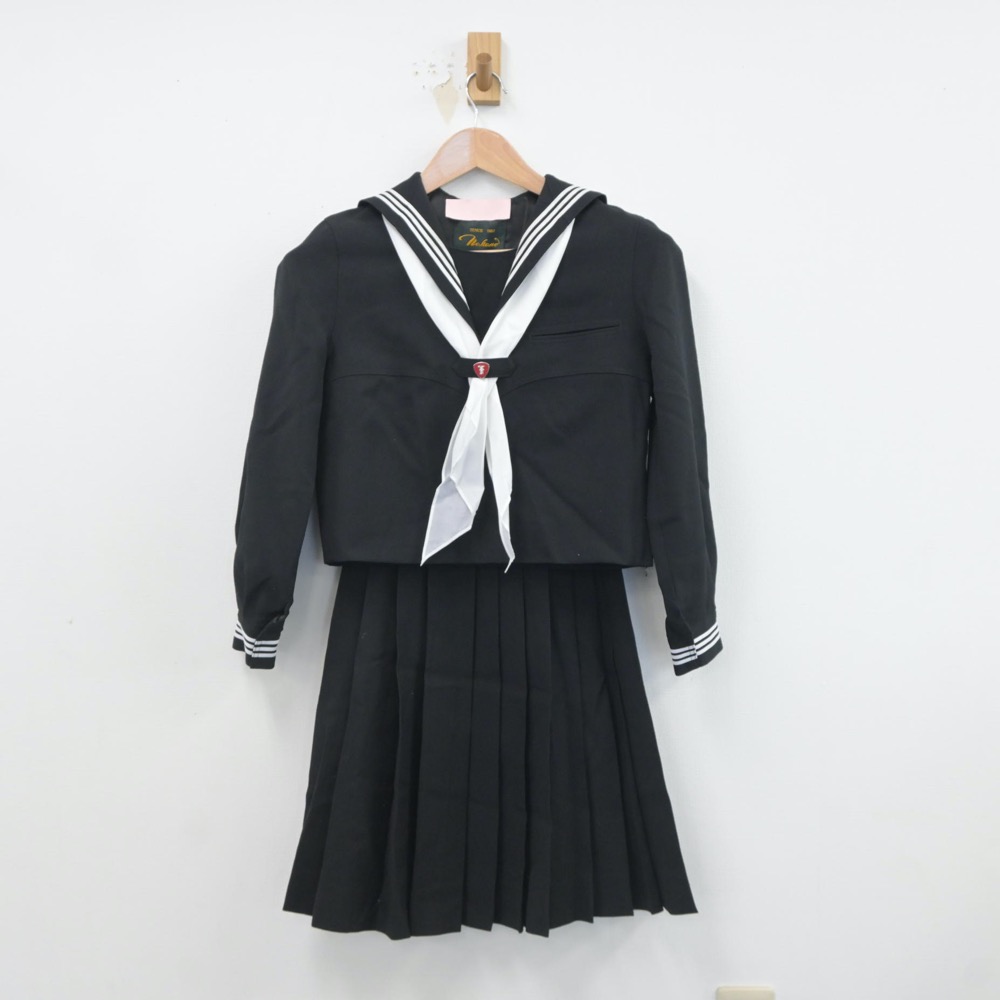 【中古】東京都 富士見中学校 女子制服 4点(セーラー服・ニット・スカート)sf019579 メイン画像