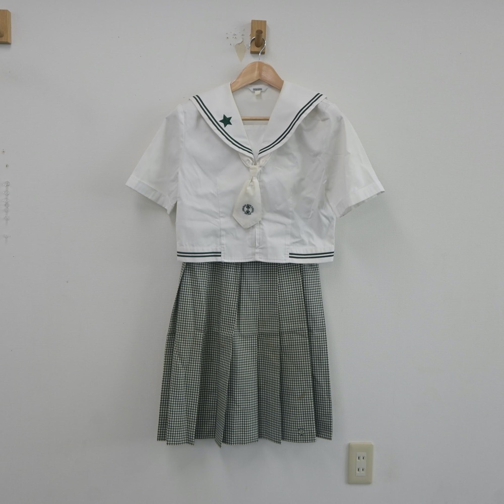 【中古】広島県 如水館高等学校 女子制服 3点(セーラー服・スカート)sf021935 メイン画像
