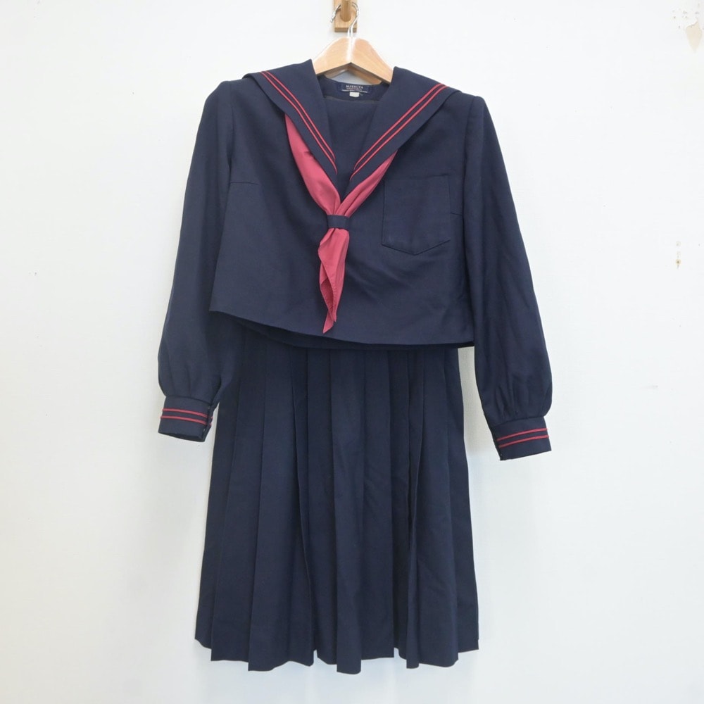 【中古】熊本県 東野中学校 女子制服 3点(セーラー服・ジャンパースカート)sf022079 メイン画像