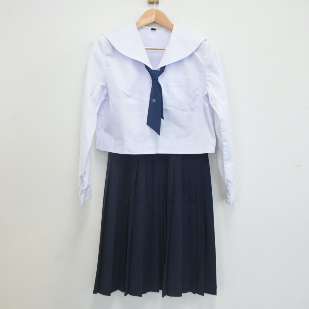 【中古】和歌山県 紀之川中学校 女子制服 3点(セーラー服・スカート)sf022097 メイン画像