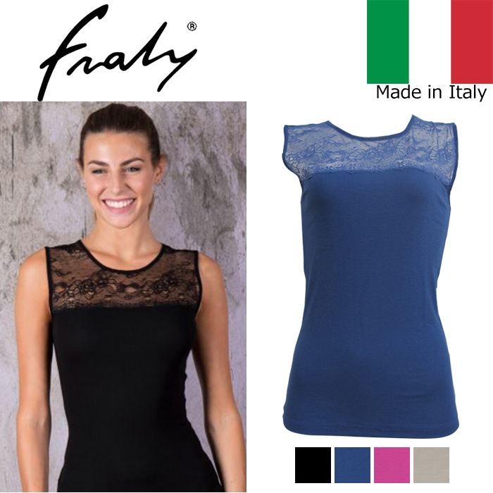 最高級綿✨ Liabel 【F】イタリア製 レース装飾 タンクトップ インナー 正規品・日本国内発送・安心保証付き 最高級綿✨ Liabel 【F