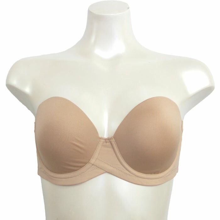 psps*@　ストラップレス ベージュ ブラジャー D75 ミラクルノンワイヤーストラップレス(B65 ブラック): PEACH JOHN