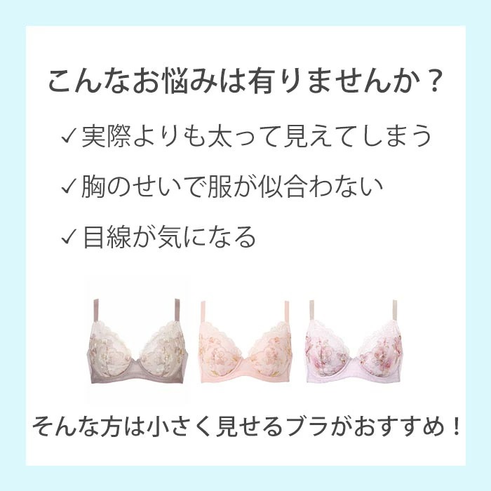 ワコール Wacoal 小さく見せるブラ (D90/E90/F90) 3/4カップブラジャー