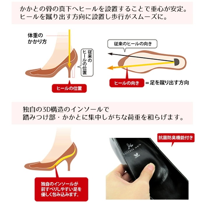 ✨未使用品✨Wacoal success walk ローファー 型押し サクセスウォーク success walk ローファーカジュアルライン3cm