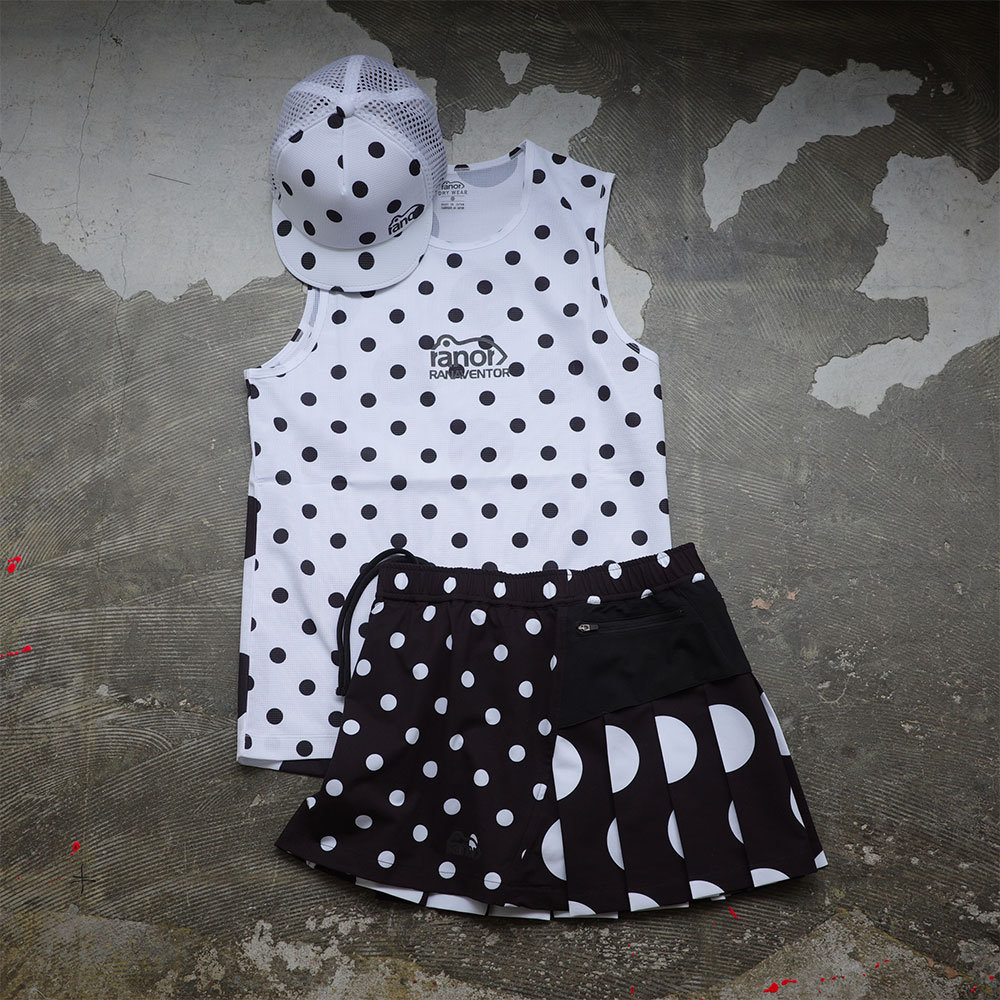 DOT PLEATS SKIRT