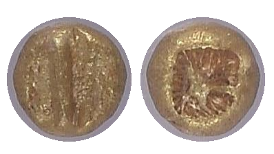 【MS 5/5 4/5】紀元前650年?600年 古代ギリシア イオニア 1/24 スターテル エレクトラム貨