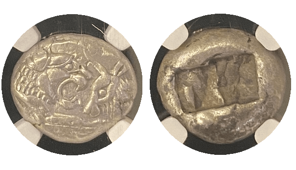 【Ch AU★ 5/5 4/5】紀元前561年以降 古代リディア王国（クロイソス王以降）ハーフスターテル/シグロス銀貨