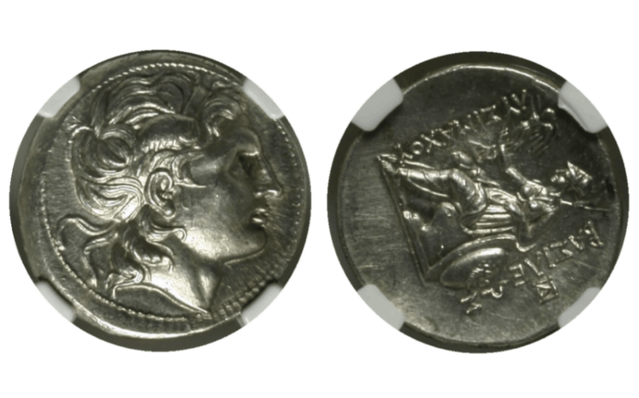 【MS 5/5 4/5 Fine Style】紀元前305年?281年 古代トラキア王国 リュシマコス テトラドラクマ銀貨