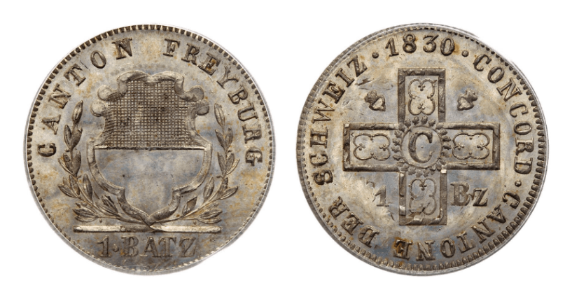 1830年 スイス・フリブール バッツ PCGS MS64 MS64】1830年 スイス フリブール 1バッツェン ビロン貨 | すべて