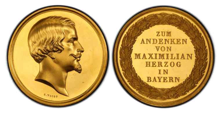 【SP62+】1871年 ドイツ バイエルン王国 マクシミリアン公爵 芸術/科学賞 記念金メダル