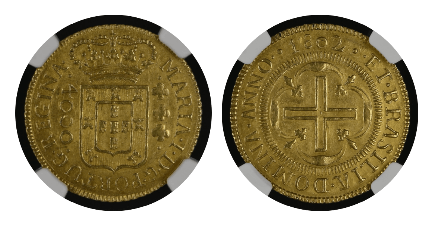 ブラジル 1854年 10000レイス 金貨 ブラジル 1854年 10000レイス 金貨