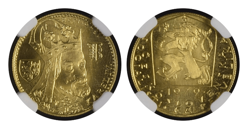 【MS67】1979年 チェコスロバキア カール4世 没後600年記念 1ダカット金貨