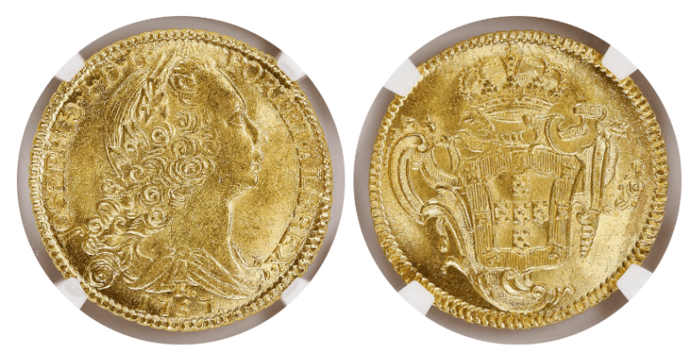 【MS64】1757年 ポルトガル領ブラジル  ジョゼ1世 6400レイス 金貨