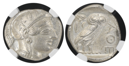 【MS 5/5 5/5】紀元前440年～404年 古代ギリシア アッティカ 女神アテナ テトラドラクマ フクロウ銀貨