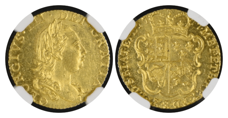 【MS62】1777年 イギリス ジョージ3世 1/2ギニー金貨