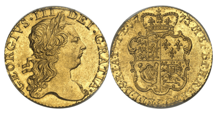 【MS62】1773年 イギリス ジョージ3世 1ギニー金貨