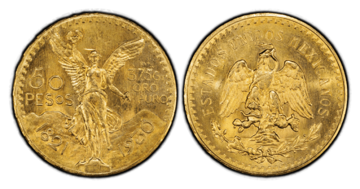 【MS64】1930年 メキシコ 勝利の女神 50ペソ金貨