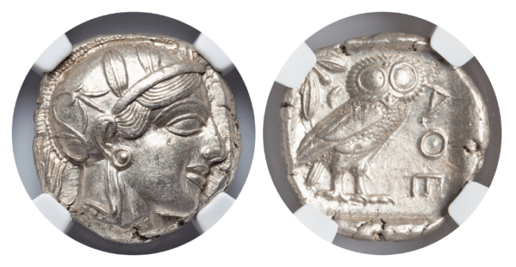 AU 5/5 4/5】紀元前440年～404年 古代ギリシア アッティカ 女神アテナ