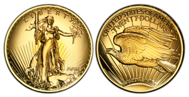 【MS69 PL】2009年 アメリカ セントゴーデンズ ウルトラハイリリーフ 20ドル金貨