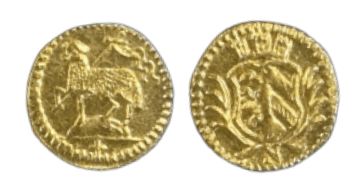 【MS64】1700年 神聖ローマ帝国 ドイツ ニュルンベルク ラムダカット 1/16ダカット金貨
