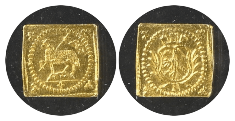 【MS63】1700年 神聖ローマ帝国 ドイツ ニュルンベルク 角ラムダカット 1/8ダカット金貨