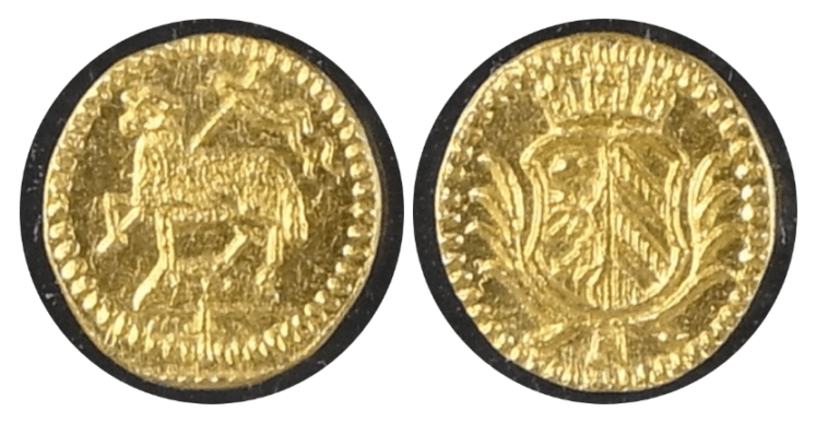 【MS65】1700年 神聖ローマ帝国 ドイツ ニュルンベルク ラムダカット 1/16ダカット金貨