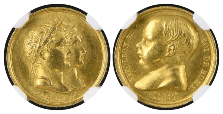 【MS62】1811年 フランス 第一帝政 ナポレオン2世（ローマ王）誕生記念 金メダル